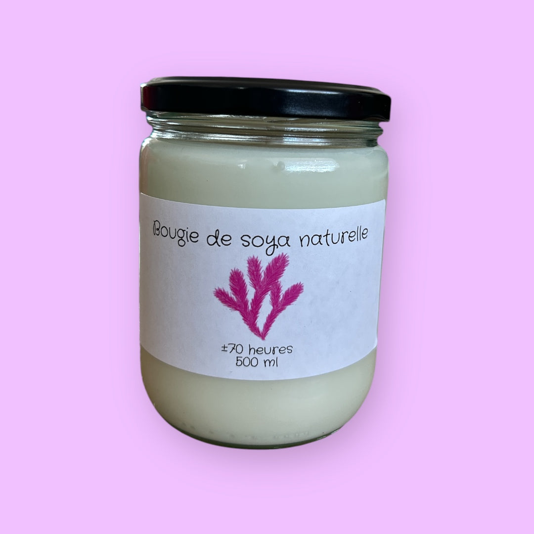 Bougie de soya naturelle - Épinette